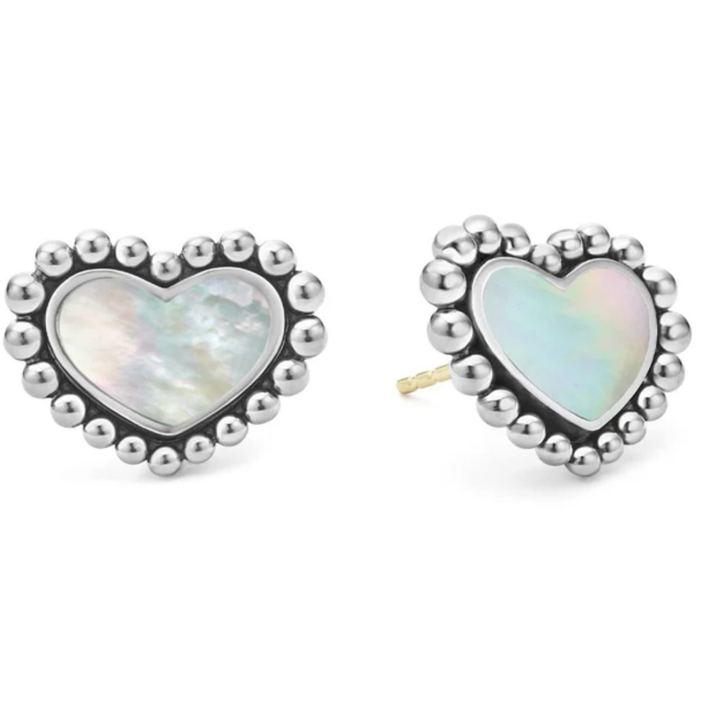 LAGOS Maya Mother Of Pearl Heart Stud Earrings